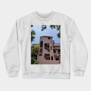 pretty pink building Crewneck Sweatshirt